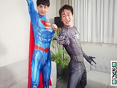 X Superman Sexy Costume Roleplay With Spider Man